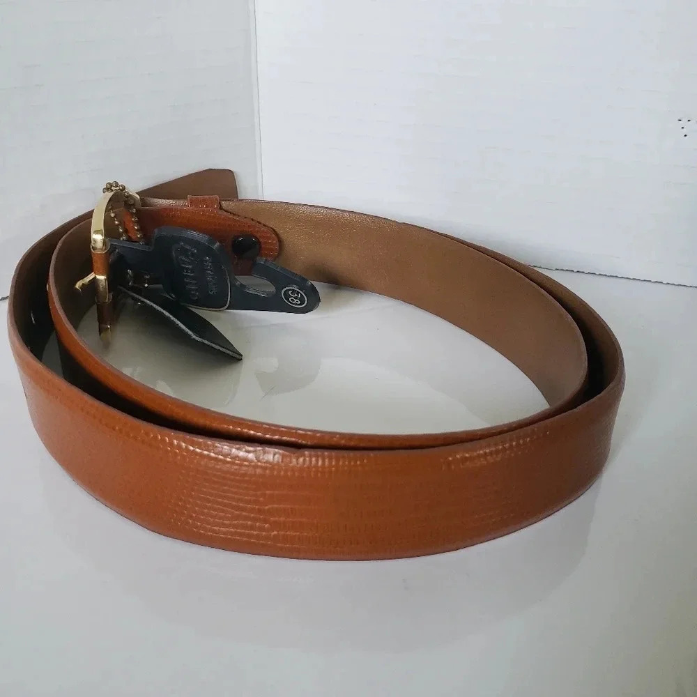 Creations Cabello Mens Tan Leather Belt Size 38.